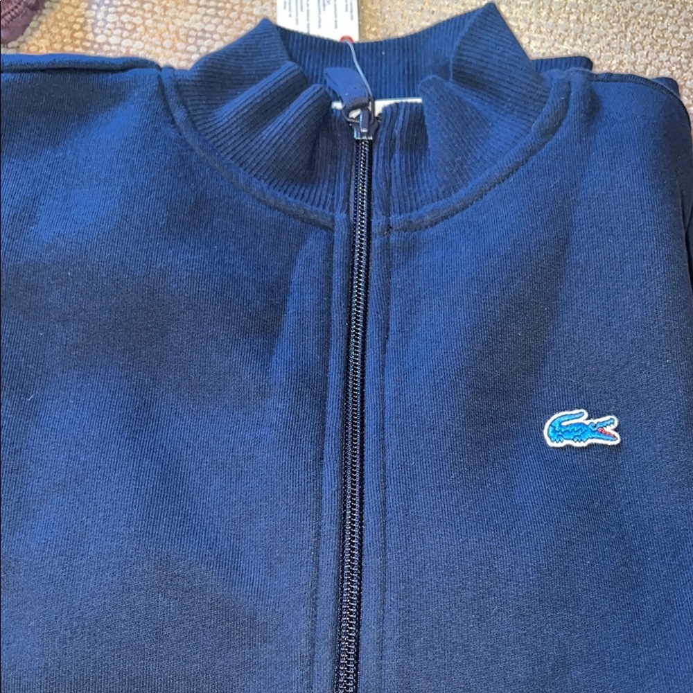 Lacoste Navy Blue Full-Zip Sweater